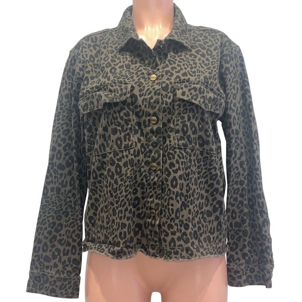 Sanctuary Leopard Print Jacket - Black and Brown, Like New, Size Large
